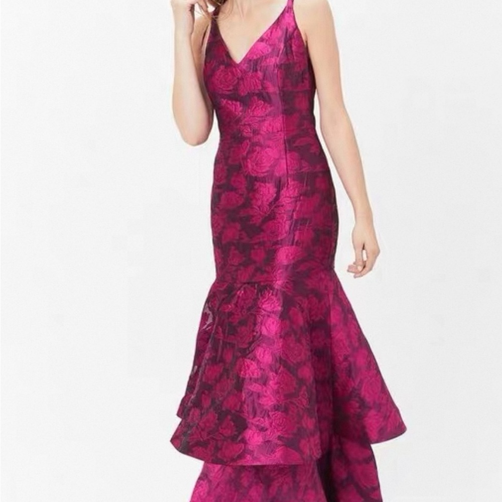 Elegant Pink Floral Women's Dress
